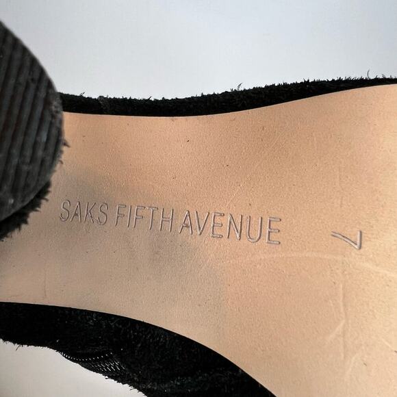SAK’S Fifth Avenue Nina Suede Booties 3" Heel in Black Size 7 - Picture 16 of 16